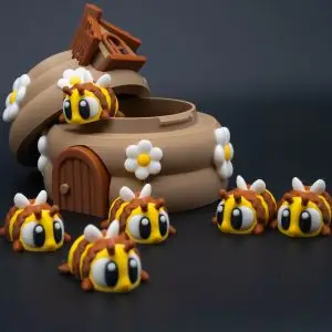 Beehive & Articulated Bee's set