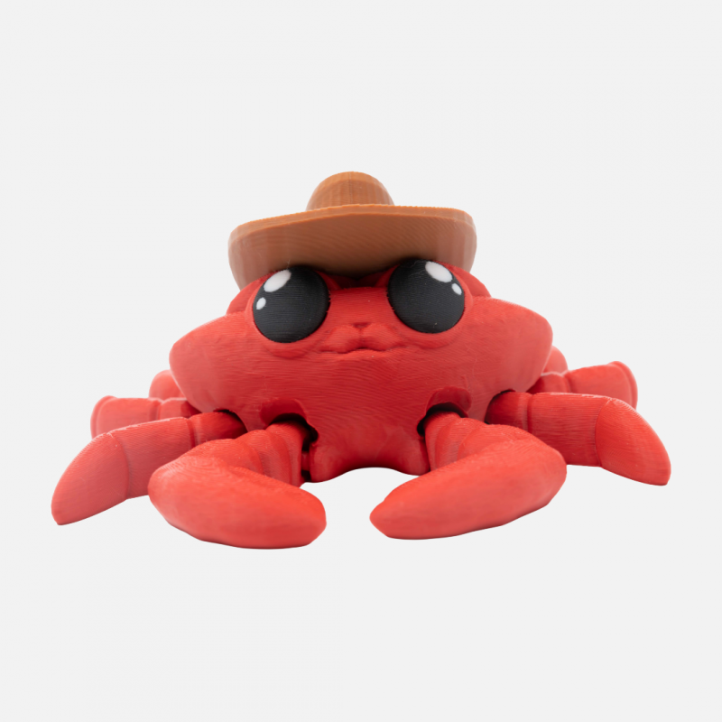 3D Printed Giant Red Cowboy Crab – Articulated Fidget Toy
