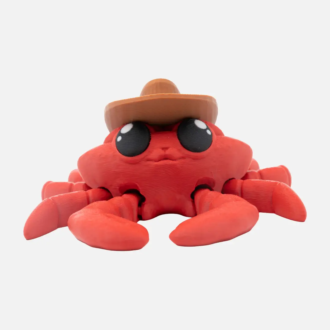 3D Printed Giant Red Cowboy Crab – Articulated Fidget Toy