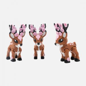3D Printed Pink Blossom Tiny Deer – Articulated Fidget Toy