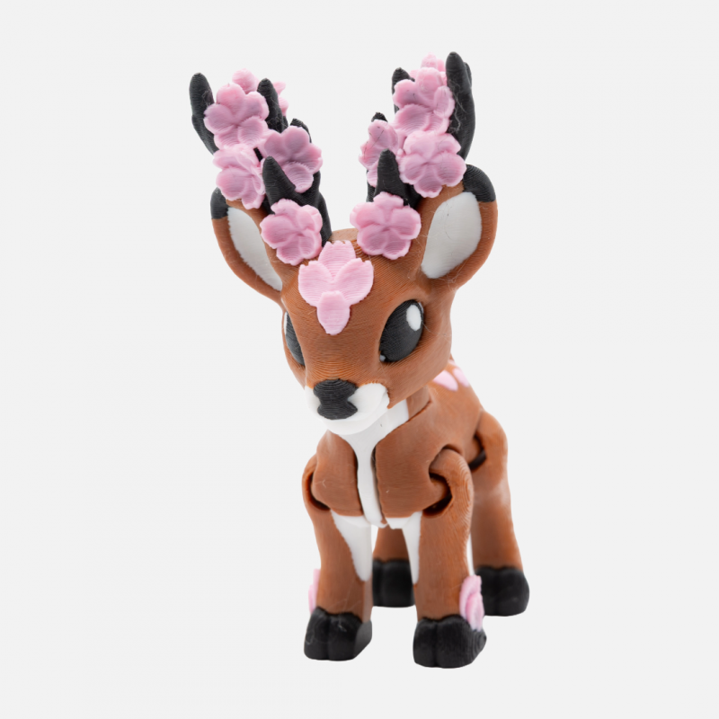 3D Printed Pink Blossom Tiny Deer – Articulated Fidget Toy - Image 4