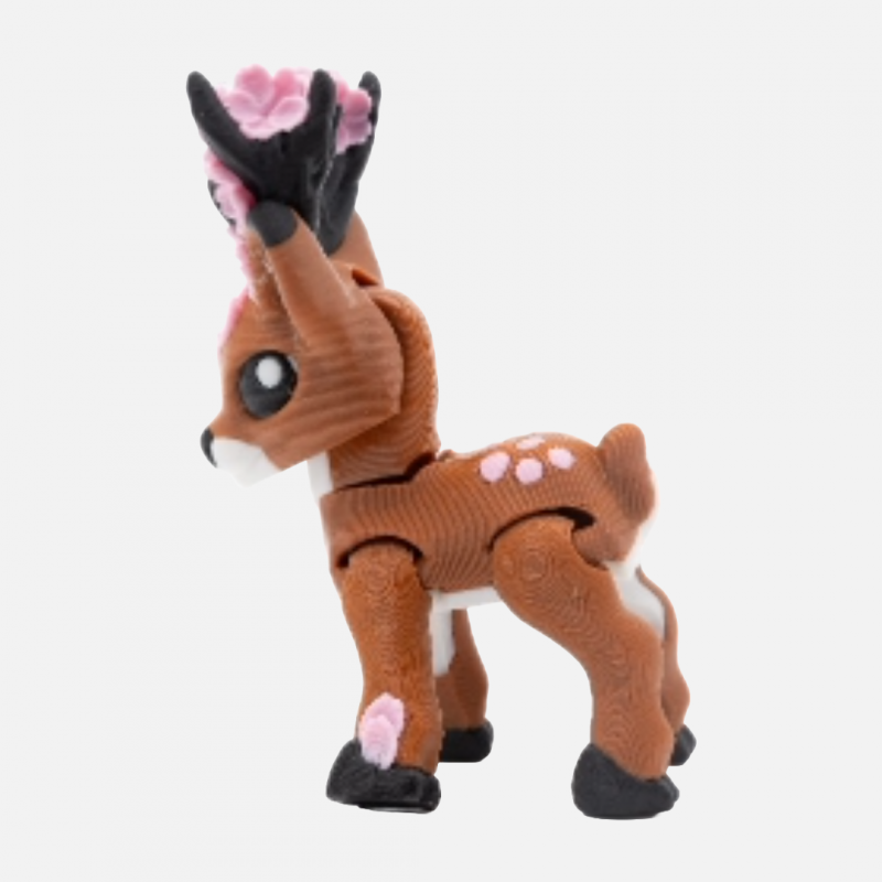 3D Printed Pink Blossom Tiny Deer – Articulated Fidget Toy - Image 3