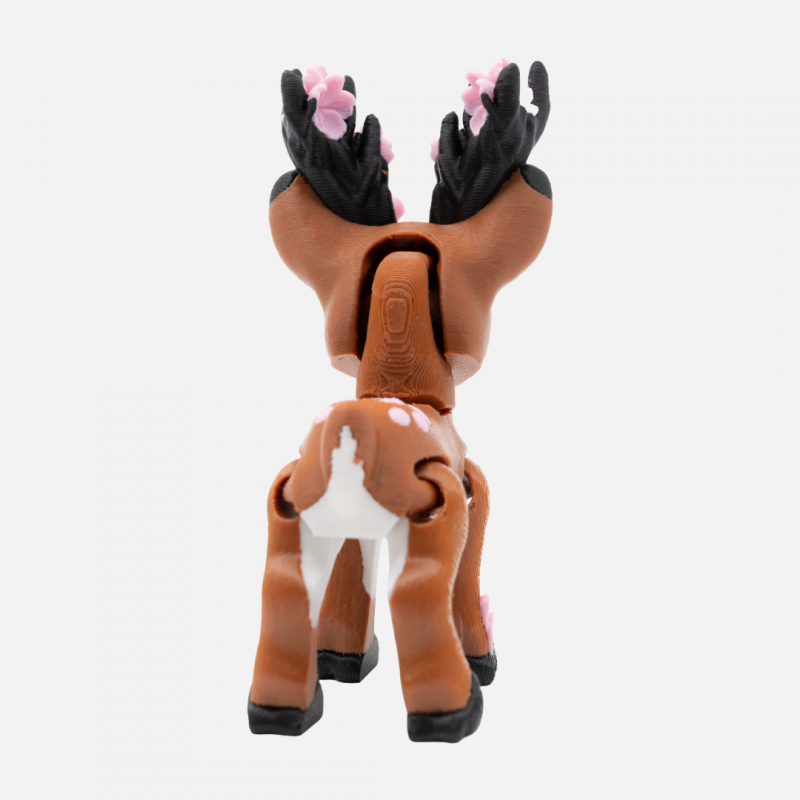 3D Printed Pink Blossom Tiny Deer – Articulated Fidget Toy - Image 5
