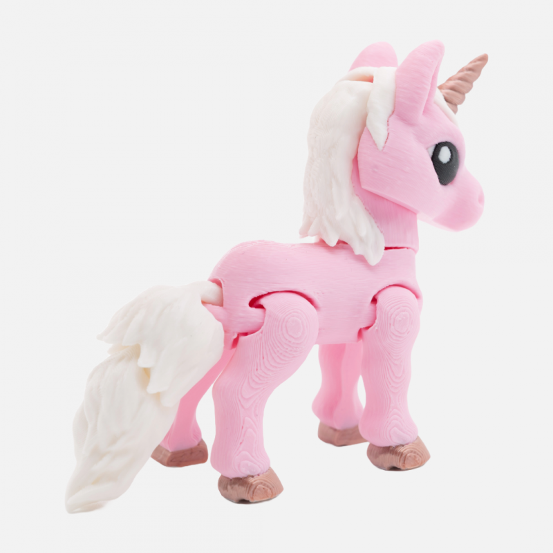 3D Printed Pink Unicorn – Articulated Mythical Fidget Toy - Image 3