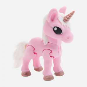 3D Printed Pink Unicorn – Articulated Mythical Fidget Toy