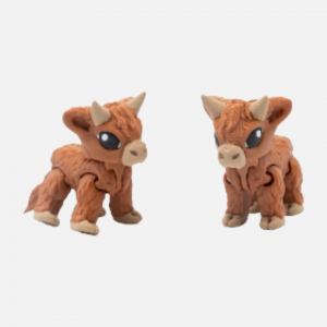 3D Printed Highland Cow – Articulated Fidget Toy