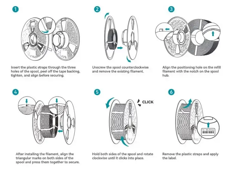 SUNLU 3rd Gen Reusable Filament Spool – Empty – Bambu AMS Compatible ...