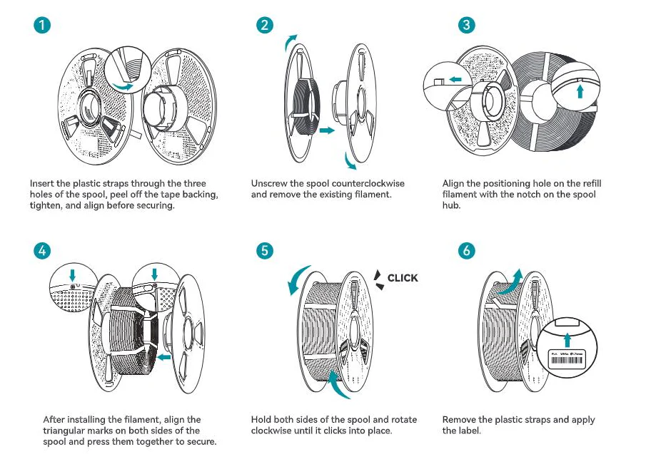 SUNLU 3rd Gen Reusable Filament Spool – Empty – Bambu AMS Compatible - Image 2