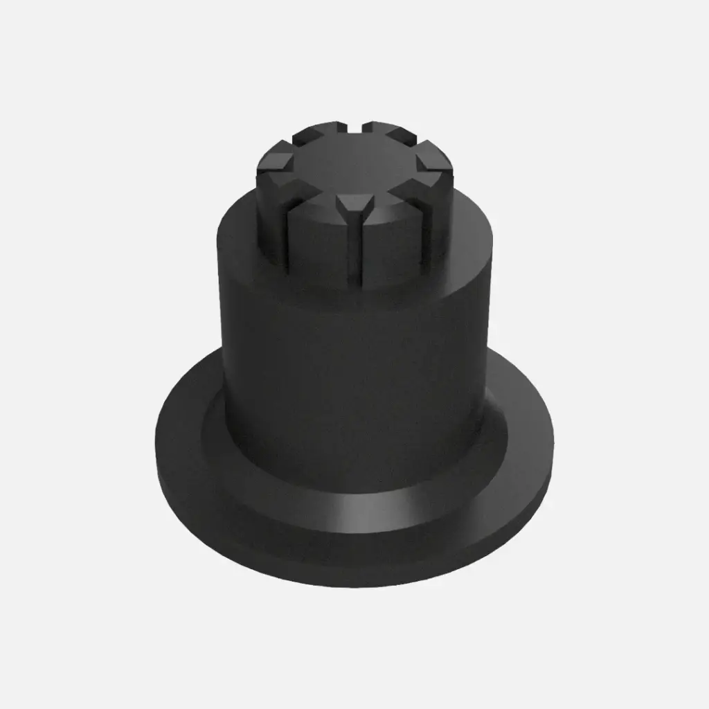 Häfele Axilio leg extension fitted to adjustable cabinet leg for additional height adjustment