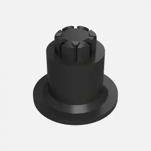 Häfele Axilio leg extension fitted to adjustable cabinet leg for additional height adjustment