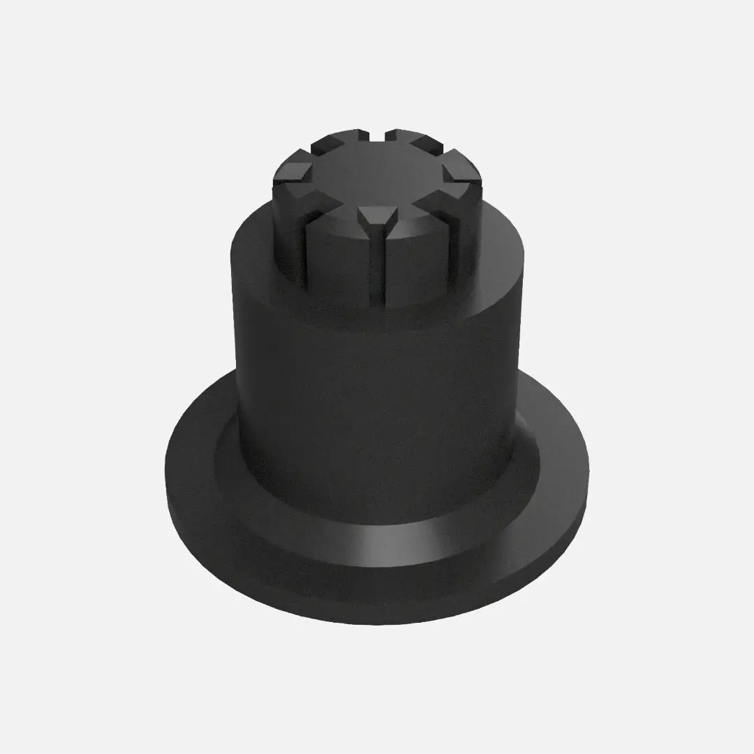 Häfele Axilio leg extension fitted to adjustable cabinet leg for additional height adjustment
